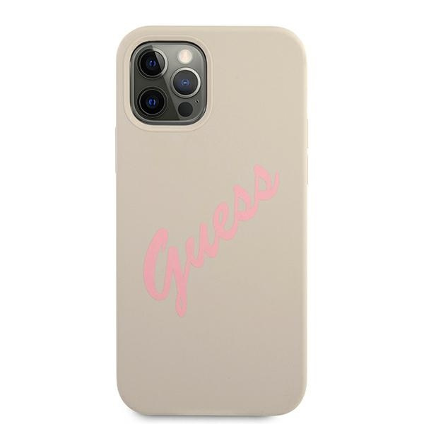 Guess GUHCP12LLSVSGP iPhone 12 Pro Max6,7" szaro różowy/grey pink hardcase Silicone Vintage