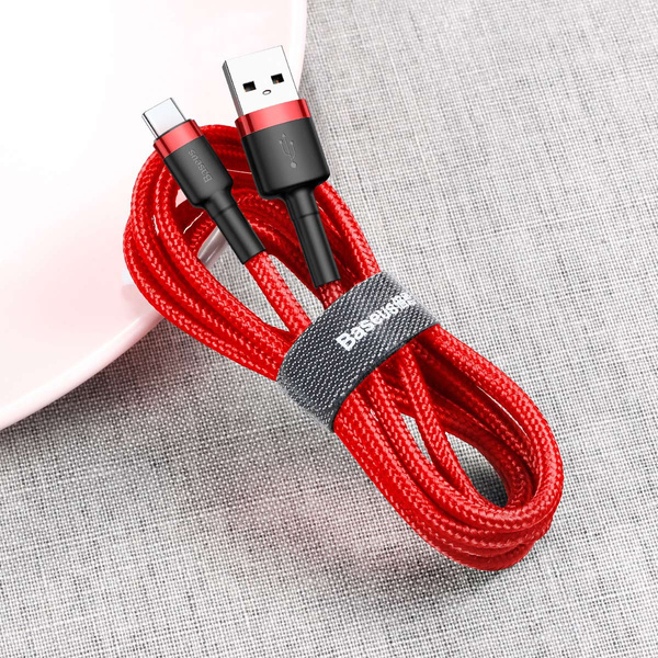 Baseus kabel Cafule USB - USB-C 0,5 m 3A czerwony