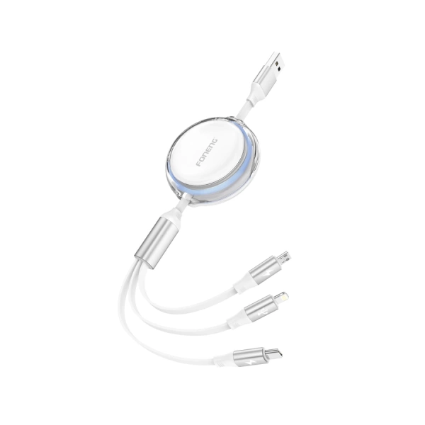 FONENG kabel X113 3w1 3A 1.1M Biały