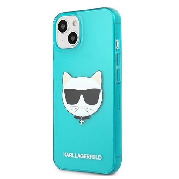 KARL LAGERFELD KLHCP13MCHTRB IPHONE 13 / 14 / 15 6,1" NIEBIESKI/BLUE HARDCASE GLITTER CHOUPETTE FLUO