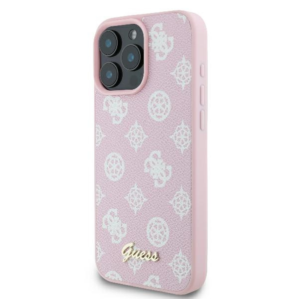 Guess GUHMP16LPGPYSP iPhone 16 Pro6.3" różowy/pink hardcase Peony Script Logo MagSafe
