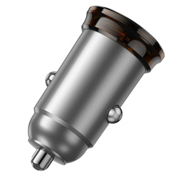 Ładowarka samochodowa Hoco 2 x USB C QC PD 45W + kabel USB C do Lightnning NZ16B szara