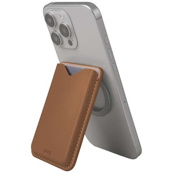 Magnetyczny portfel UNIQ Lyden Evo       stojak na telefon caramel