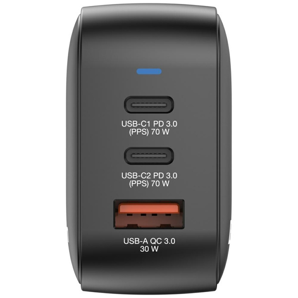 Ładowarka sieciowa Verbatim Mini GaN 70W 2xUSB-C PD/1x USB-A QC czarny 32229