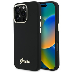Guess GUHCP16XSMBSLK iPhone 16 Pro Max 6.9" czarny/black hardcase Silicone Script Metal Logo & Frame