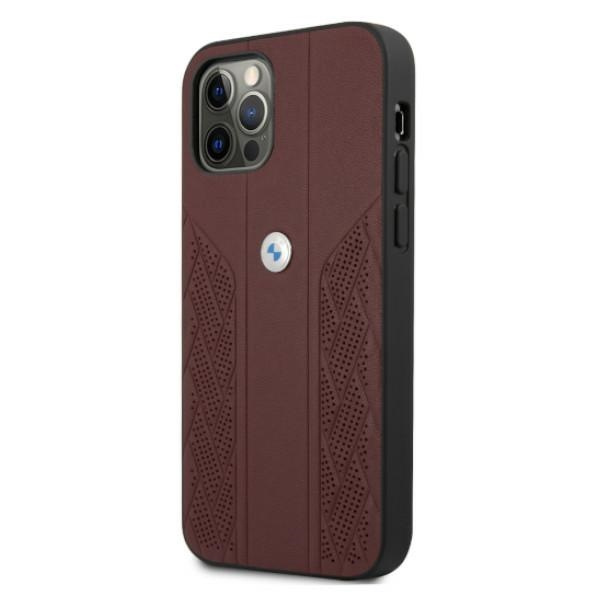 Etui BMW BMHCP12MRSPPR iPhone 12/12 Pro6,1" czerwony/red hardcase Leather Curve Perforate