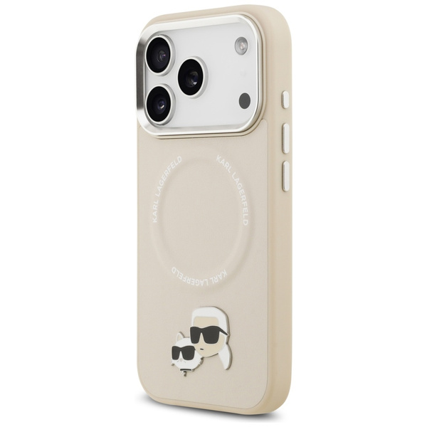 Etui Karl Lagerfeld Karl & Choupette     Pins MagSafe do iPhone 17 Pro Max beżowy