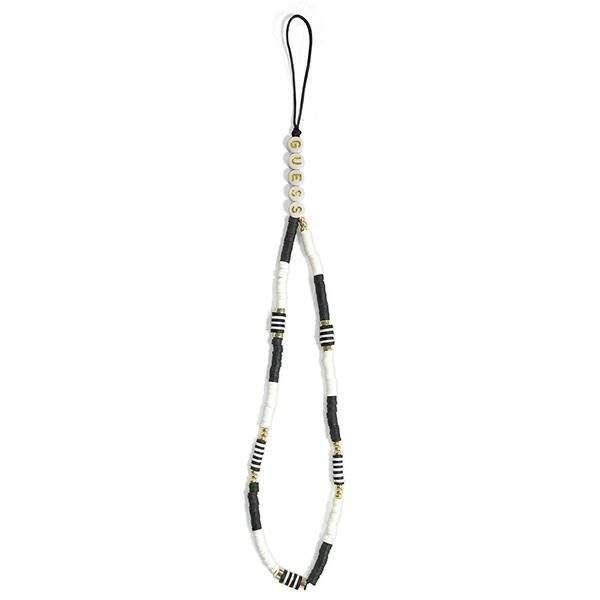 Guess zawieszka GUSTBCKH Phone Strapczarno-biały/black-white Heishi Beads