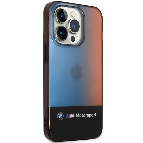 Etui BMW Half Tricolor na iPhone 14 Pro Max 6,7" - czarne