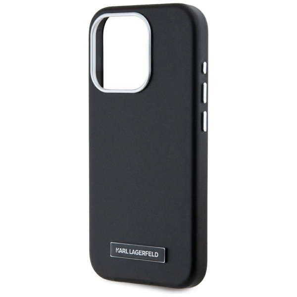Etui Karl Lagerfeld  FW Metal Plate      MagSafe do iPhone 15 Pro czarny