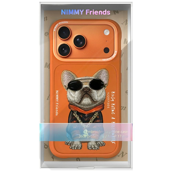 Etui Nimmy Glasses Cool Dog do iPhone 17 Pro Max pomarańczowy