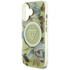Etui Guess Glitter Flowers Triangle      Buttons MagSafe do iPhone 16 zielony