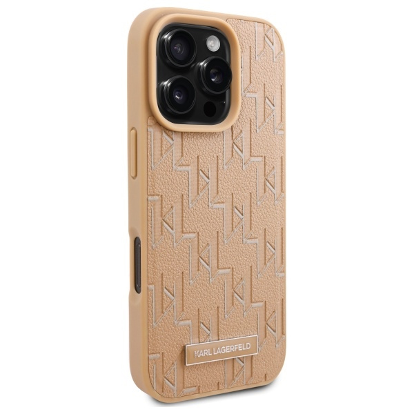 Karl Lagerfeld KLHMP16LPKHPORPE iPhone 16 Pro 6.3" hardcase beżowy/beige Leather Monogram Metal Logo MagSafe