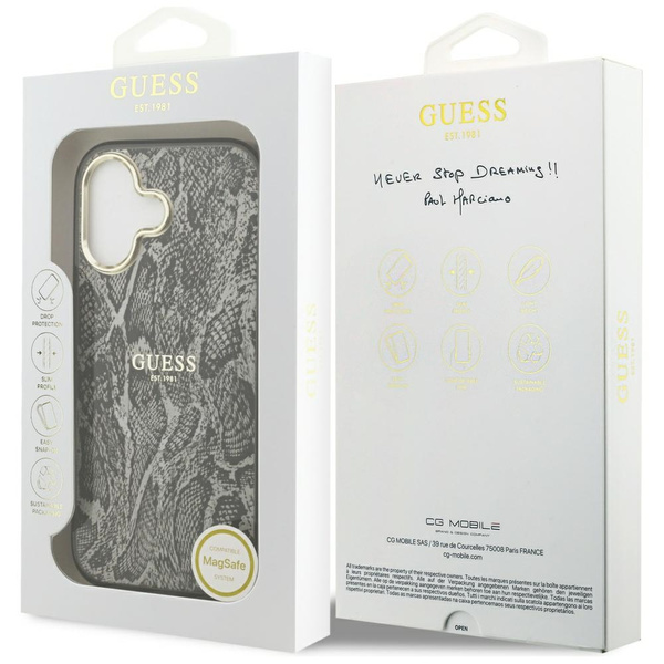 Etui Guess Python Pattern MagSafe do     iPhone 17 czarny