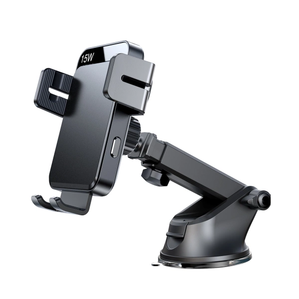 Joyroom JR-ZS219 electric dashboard mount with 15W inductive charger - black