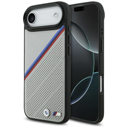Etui BMW M Tricolor Metal Logo MagSafe   do iPhone 17 Air szary