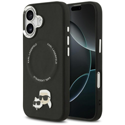 Etui Karl Lagerfeld Karl & Choupette Pins MagSafe do iPhone 17 czarny