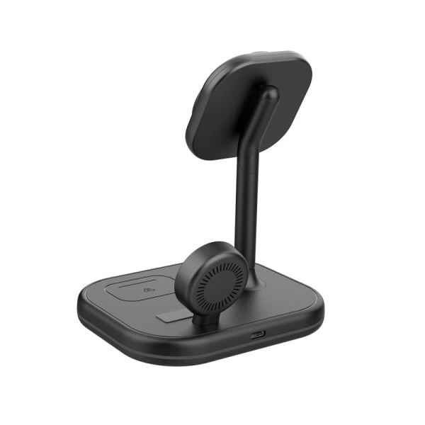 Ładowarka Tech-Protect QI15W-A27 indukcyjna 3w1 ze stojakiem z MagSafe na smartfon / Apple Watch / AirPods - czarna