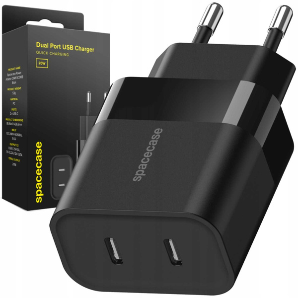 Spacecase Ładowarka USB Charger 20W SC010B black