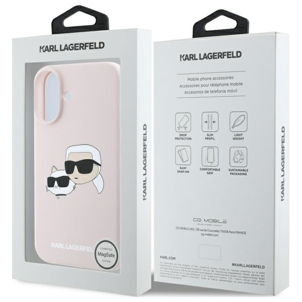 Karl Lagerfeld KLHMP16SSKCHPPLP iPhone 16 różowy/pink HC MagSafe Sil Double Heads Print