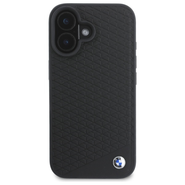 BMW BMHMP16S23RDDK iPhone 16 6.1"         czarny/black hardcase Sign Leather Diamond Metal Logo MagSafe