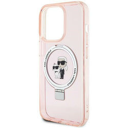 Karl Lagerfeld KLHMP15LHMRSKCP iPhone 15 Pro 6.1" pink/pink hardcase Ring Stand Karl&amp;Choupette MagSafe
