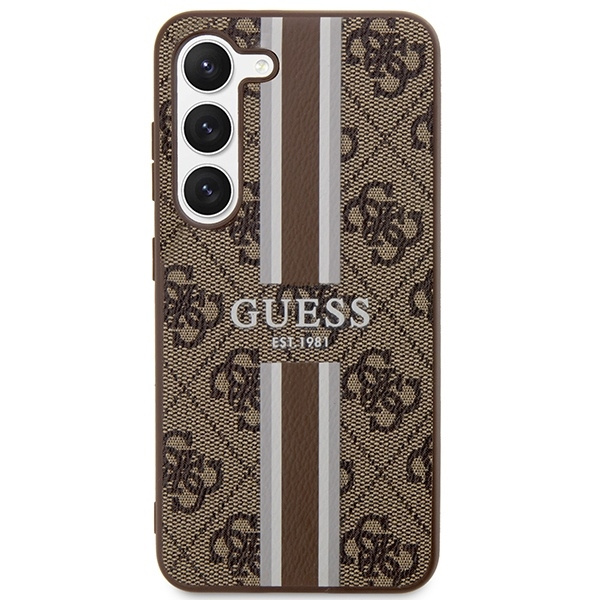 Guess GUHCS23MP4RPSW S23+ S916brązowy/brown hardcase 4G Printed Stripe