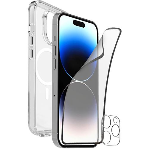Etui Puro + Folia Ochronna Ekranu + Folia Ochronna Obiektywu Aparatu do iPhone'a 15 PRO MAX - Przezroczyste