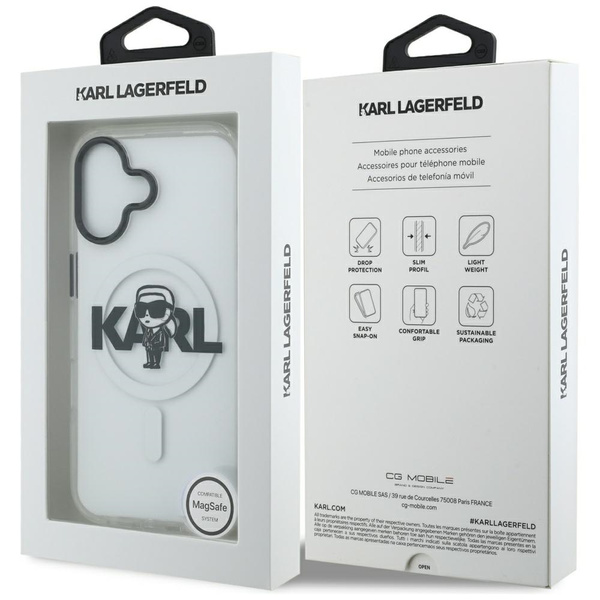 Etui Karl Lagerfeld IML Karl Sketch Logo MagSafe do iPhone 17 przezroczysty