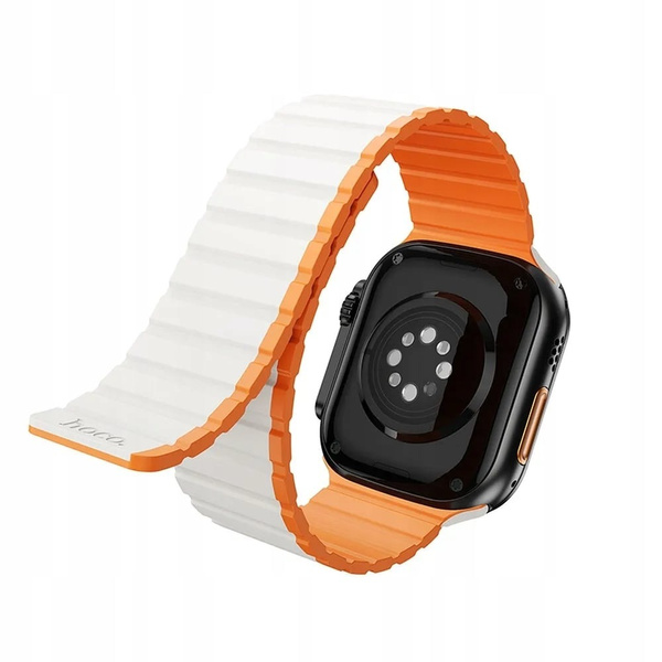 Pasek do Apple Watch Hoco magnetyczny silikon 38 / 40 / 41 mm AS102 gwiezdny z pomarańczowym