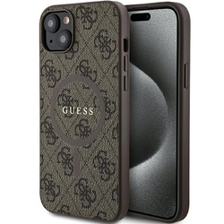 Guess GUHMP15MG4GFRW iPhone 15 Plus / 14 Plus 6.7" brązowy/brown hardcase 4G Collection Leather Metal Logo MagSafe