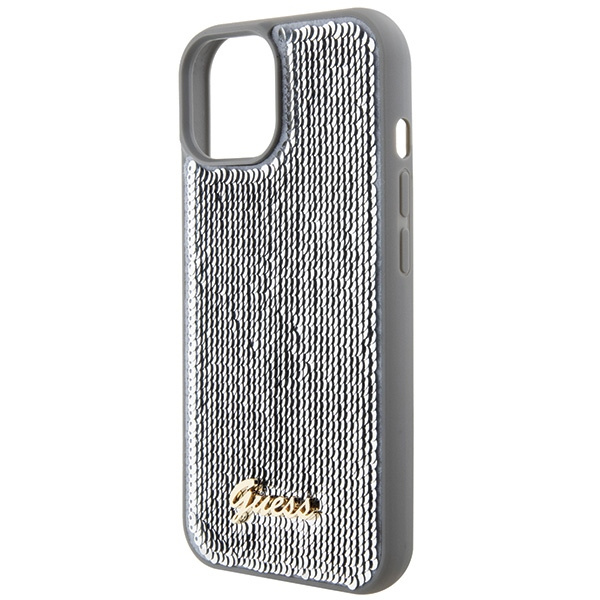 Guess GUHCP15SPSFDGSS iPhone 15 / 14 / 13 6.1" srebrny/silver hardcase Sequin Script Metal