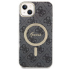 Zestaw Guess GUBPP14SH4EACSK Case+ Charger iPhone 14 / 15 / 13 6,1" czarny/black hard case 4G Print MagSafe