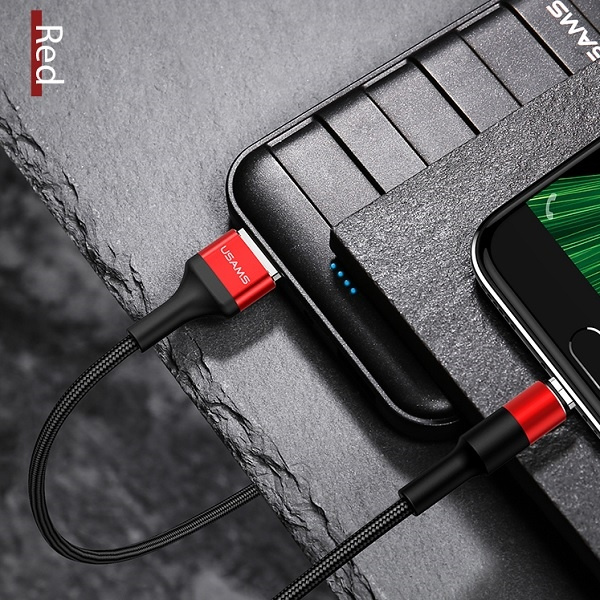 USAMS Kabel pleciony U5 2A micro USBczerwony/red 1,2m SJ224USB02 (US-SJ224)