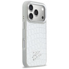 Etui Karl Lagerfeld Croco KL Script Logo MagSafe do iPhone 17 Pro Max srebrny