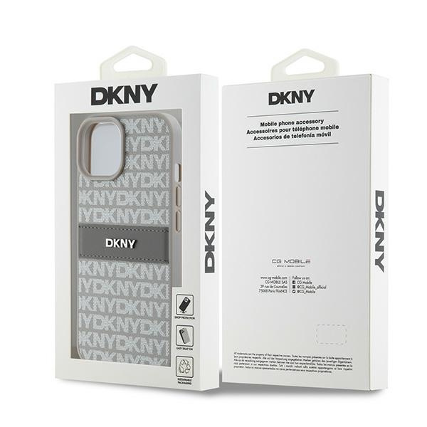 DKNY DKHCP15SPRTHSLE iPhone 15 / 14 / 136.1" beżowy/beige hardcase Leather Mono Stripe & Metal Logo