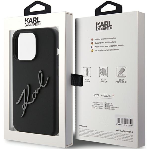 KARL LAGERFELD KLHCP15LSKSBMCK IPHONE 15 PRO 6.1" CZARNY/BLACK HARDCASE SILICONE KARL SCRIPT