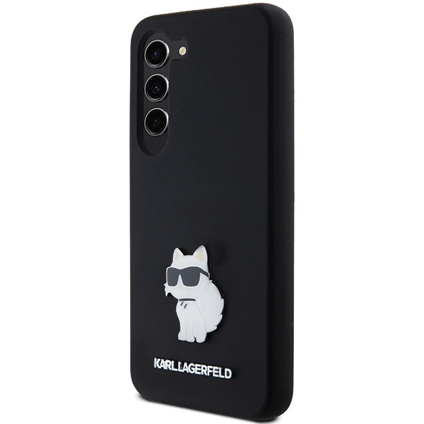 Karl Lagerfeld Silicone Choupette Metal Pin case for Samsung Galaxy S23 - black