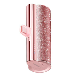 VEGER powerbank 5000 mAh z wbudowanym złączem Lightning PD QC3.0 2,4A 12W PlugOn (W0573P) rózowy