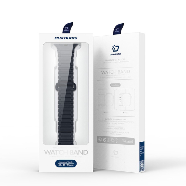 Dux Ducis Strap (Armor Version) pasek Apple Watch Ultra, SE, 9, 8, 7, 6, 5, 4, 3, 2, 1 (49, 45, 44, 42 mm) silikonowa magnetyczna opaska bransoleta niebieski