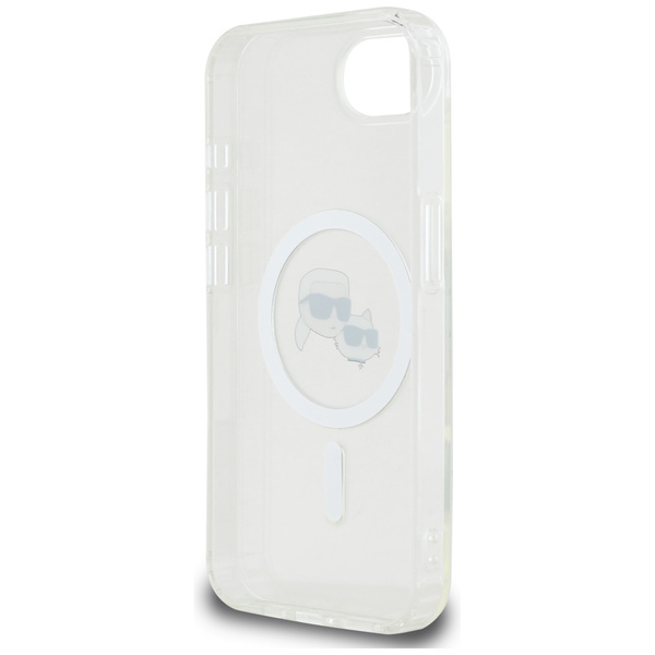 Etui Karl Lagerfeld IML Metal Karl &     Choupette Heads MagSafe do iPhone 16e biały