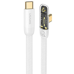 USAMS KABEL KĄTOWY USB-C NA USB-C PD 100W FAST CHARGING ICEFLAKE SERIES 1,2M BIAŁY /WHITE SJ584USB02 (US-SJ584)