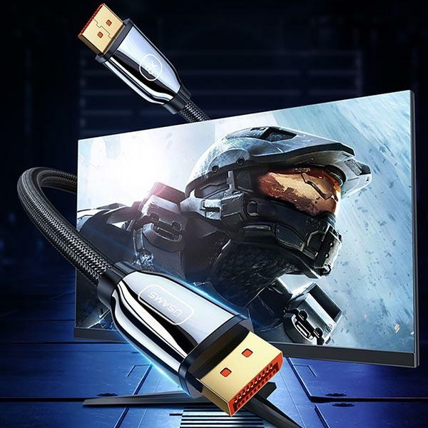 USAMS Kabel DP do DP - Display Port 3.0m 8K HD czarny/black  SJ533DP01 (US-SJ533)