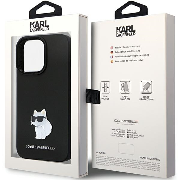 Karl Lagerfeld KLHCP13XSMHCNPK case for iPhone 13 Pro Max 6.7" - black Silicone C Metal Pin