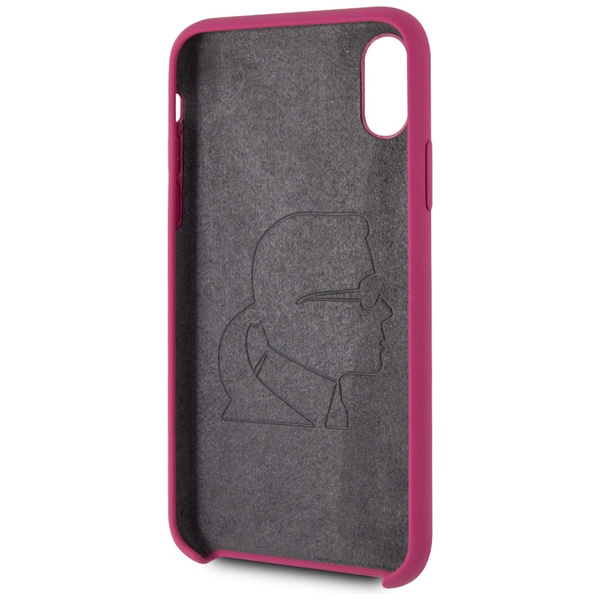 Karl Lagerfeld KLHCPXSLROG iPhone X/Xs hardcase fuksja/fushia Silicone