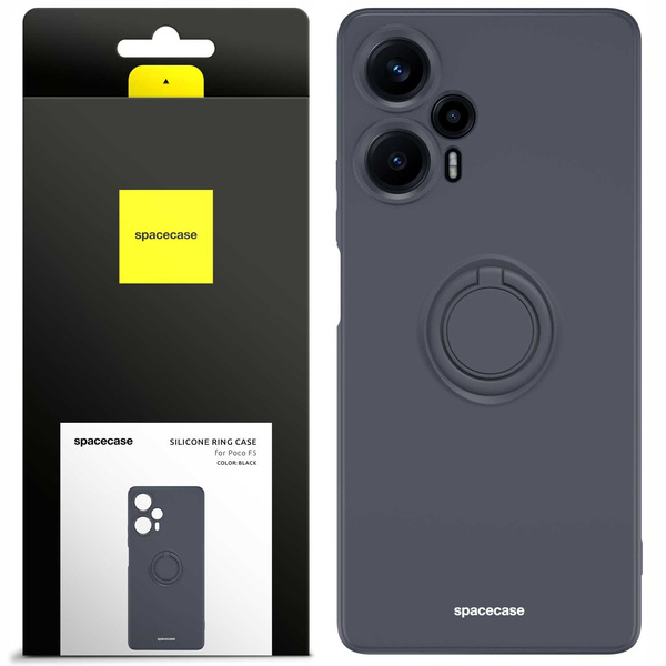 Spacecase Etui Silicone Ring Poco F5 black