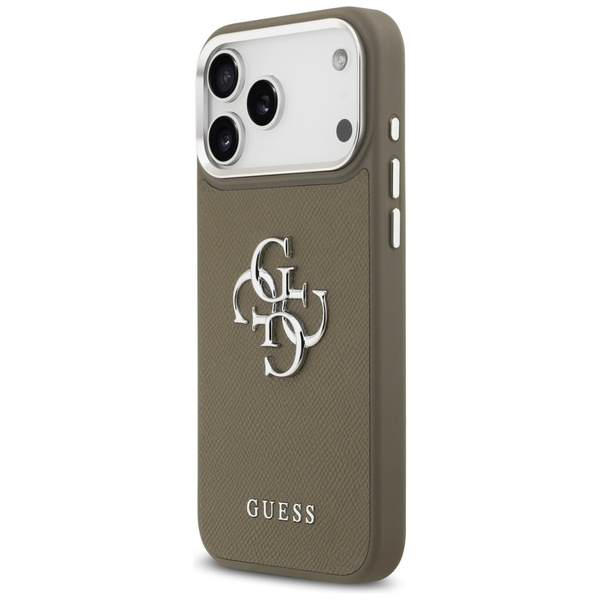 Etui Guess Grained Big 4G Classic Logo   do iPhone 17 Pro Max brązowy