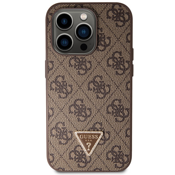 Guess GUHCP14LP4TDSCPW iPhone 14 Pro6.1" brązowy/brown hardcase Crossbody 4G Metal Logo