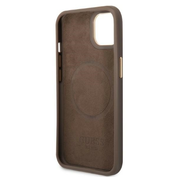 GUESS GUHMP13MU4GPRW IPHONE 13/14/15 6.1 "BROWN / BROWN HARD CASE 4G PLATE MAGSAFE LOGO