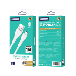 JELLICO kabel B9 Micro USB 3.1A 1M Biały